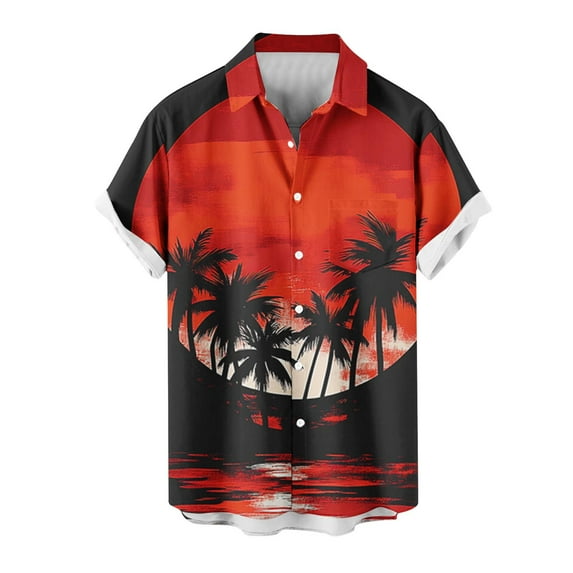 Chiccall Mens Plus Size Hawaiian Shirts Summer Floral Printed Short Sleeve Button Down Tropical Holiday Beach Shirts
