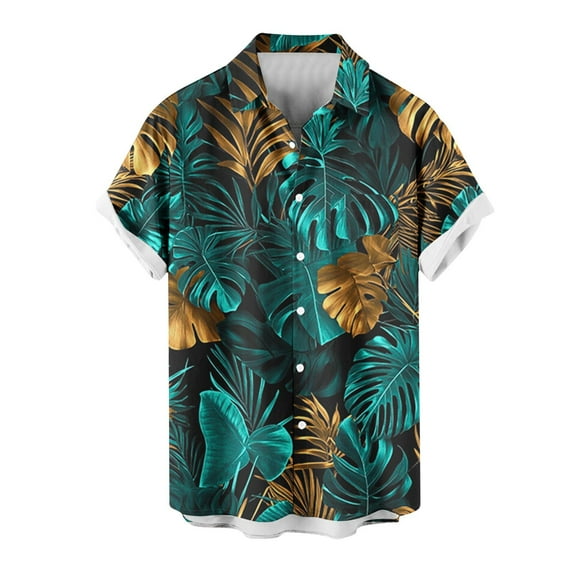 Chiccall Mens Plus Size Hawaiian Shirts Summer Floral Printed Short Sleeve Button Down Tropical Holiday Beach Shirts
