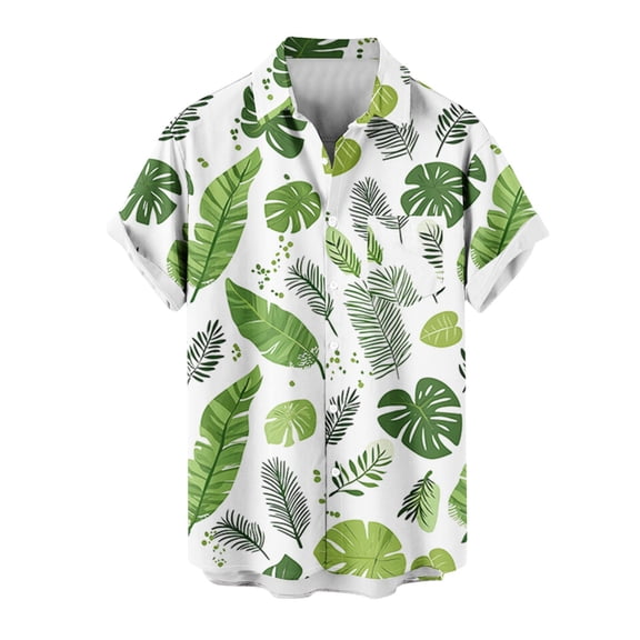 Chiccall Mens Plus Size Hawaiian Shirts Summer Floral Printed Short Sleeve Button Down Tropical Holiday Beach Shirts