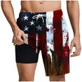 thumbnail image 1 of Chiccall Mens Plus Size Independence Day Graphic Swim Trunks July 4th Flag Printed Shorts Summer Beach Elastic Waist Drawstring Shorts for Men, 1 of 6
