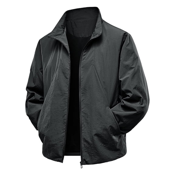 Chiccall Mens Plus Size Jackets Outdoor Waterproof Athletic Windbreaker Full Zip Mesh Lining Active Coat with Zipper Pockets