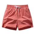 thumbnail image 1 of Chiccall Mens Plus Size Shorts Summer Casual Solid Lightweight Drawstring Elastic Waist Pockets Beach Shorts, 1 of 3