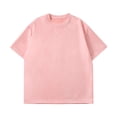 thumbnail image 1 of Chiccall Mens Plus Size Solid T Shirts Vintage Short Sleeve Crew Neck Tees Streetwear Basic Tees Baggy Loose Summer Tops Pink 5XL, 1 of 4
