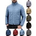 thumbnail image 1 of Chiccall Mens Puffer Jackets Lightweight Thermal Full Zip Long Sleeve Quilted Jacket Winter Stand Collar Insulated Coats with Pockets, 1 of 4