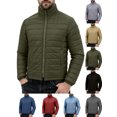 thumbnail image 1 of Chiccall Mens Puffer Jackets Lightweight Thermal Full Zip Long Sleeve Quilted Jacket Winter Stand Collar Insulated Coats with Pockets, 1 of 4