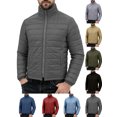 thumbnail image 1 of Chiccall Mens Puffer Jackets Lightweight Thermal Full Zip Long Sleeve Quilted Jacket Winter Stand Collar Insulated Coats with Pockets, 1 of 4