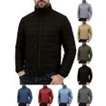 thumbnail image 1 of Chiccall Mens Puffer Jackets Lightweight Thermal Full Zip Long Sleeve Quilted Jacket Winter Stand Collar Insulated Coats with Pockets, 1 of 4