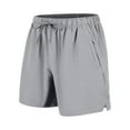 thumbnail image 1 of Chiccall Mens Quick Dry Shorts Lightweight Wide Leg Shorts Solid Color Drawstring Elastic Waist Plus Size Active Shorts with Zipper Pockets Sizes M-5XL, 1 of 7