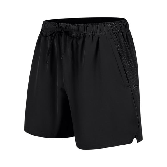 Chiccall Mens Quick Dry Shorts Lightweight Wide Leg Shorts Solid Color Drawstring Elastic Waist Plus Size Active Shorts with Zipper Pockets Sizes M-5XL