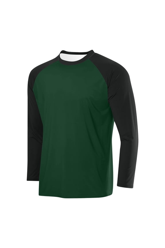 Mens Raglan Long Sleeve T-Shirts Crewneck Vintage Colorblock Mesh Tees Basic Baseball Athletic Casual Fall Tops Blouse