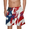 thumbnail image 1 of Chiccall Mens Shorts 4th of July Patriotic Graphic Shorts Drawstring Elastic Waist Summer Beach Swim Trunks with Pockets, 1 of 5