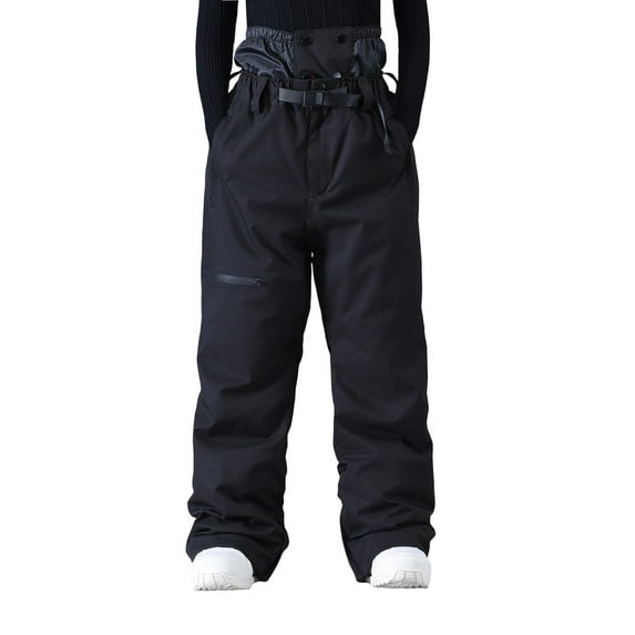 Chiccall Mens Ski Pants Snow Snowboard Pants Waterproof Insulated Baggy Loose Windproof Hiking Winter Warm Outdoor Insulation with Zipper Pockets