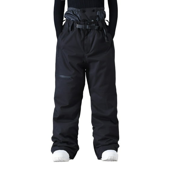 Chiccall Mens Ski Pants Snow Snowboard Pants Waterproof Insulated Baggy Loose Windproof Hiking Winter Warm Outdoor Insulation with Zipper Pockets