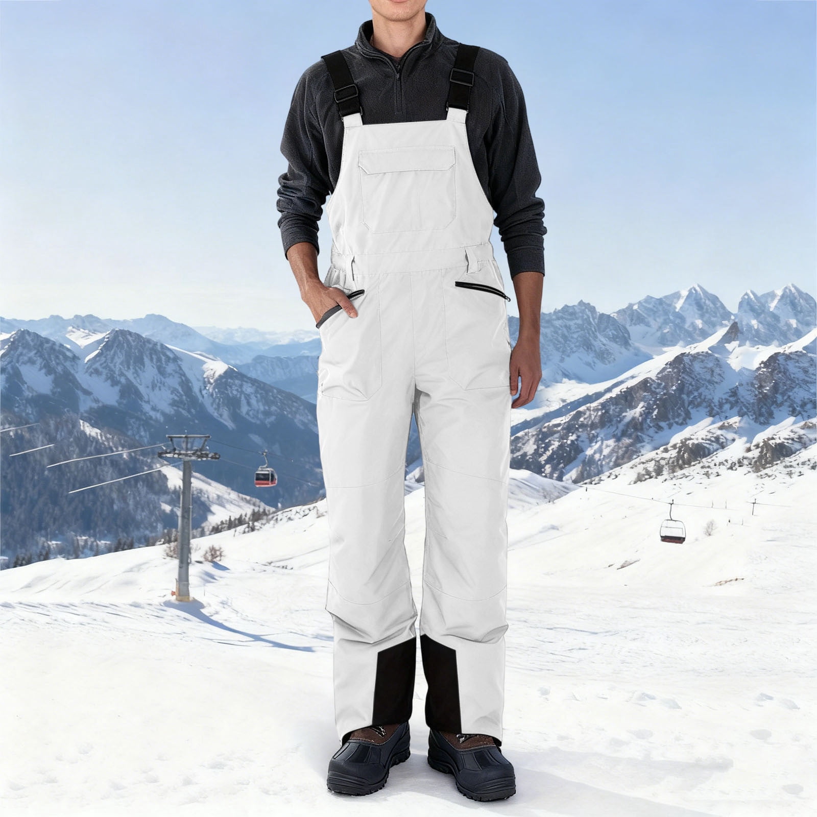 Chiccall Mens Snow Bibs Waterproof Windproof Snow Pants Warm Insulated ...