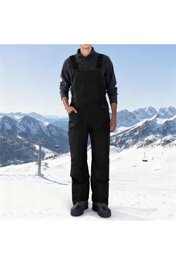 Mens Snow Bibs Waterproof Windproof Snow Pants Warm Insulated Skiing Snowboard Overalls Winter Snowsuits with Zipper Pockets