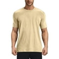 thumbnail image 1 of Chiccall Mens Solid T Shirts Casual Athletic Tees Short Sleeve Crew-Neck Stretch Blouse Tops, 1 of 5
