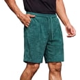 thumbnail image 1 of Chiccall Mens Solid Terry Casual Shorts Elastic Drawstring Waist Side Pockets Lightly Comfy Soft Fabric Summer Lounging Workout Shorts for Men, 1 of 6