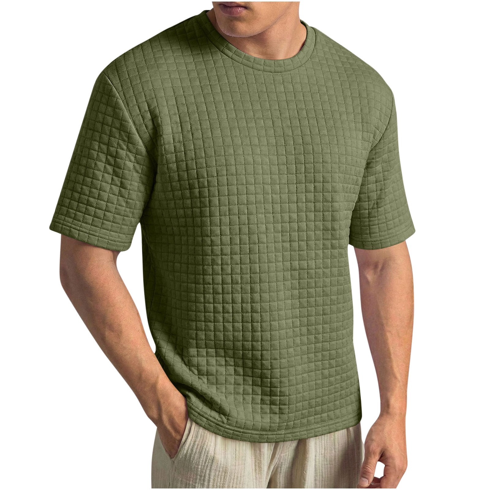 Textured Tees Chiccall Mens Summer Knitted T Shirts Casual Textured Fashion Short ...