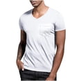 thumbnail image 1 of Chiccall Mens Summer T Shirts Super Soft Casual V Neck Tee Solid Slim Pullover Shirt with Pocket, 1 of 6