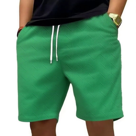 Chiccall Mens Sweat Shorts Casual Stretch Elastic Waist Textured Summer Running Beach Shorts with Pockets