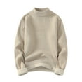 thumbnail image 1 of Chiccall Mens Sweaters Fleece Lined Long Sleeve Turtleneck Knitted Sweater Soft Warm Velvet Pullover, 1 of 4