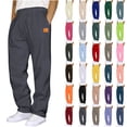 thumbnail image 1 of Chiccall Sweatpants for Men Fleece Open Bottom Wide Leg Casual Baggy Pants Fashion Elastic Waisted Drawstring Lounge Workout Joggers with Pockets, 1 of 7