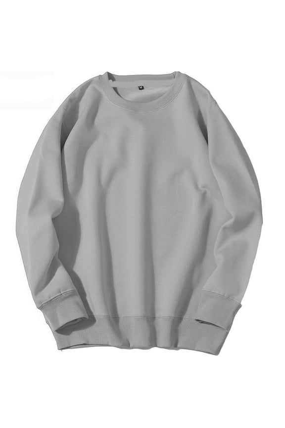 Mens Fleece Sweatshirts Crew Neck Long Sleeve Casual Loose Athletic Lightweight Fall Pullover Tops for Men