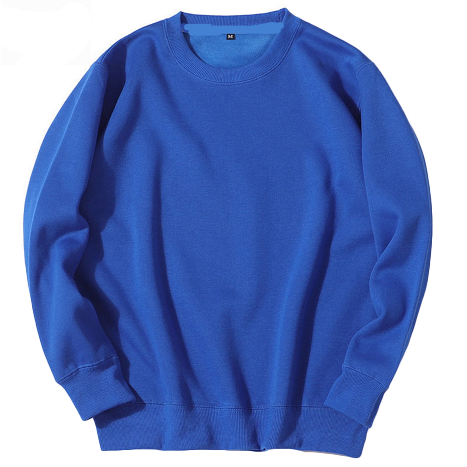 Mens Fleece Sweatshirts Crew Neck Long Sleeve Casual Loose Athletic Lightweight Fall Pullover Tops for Men