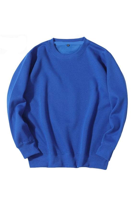 Mens Fleece Sweatshirts Crew Neck Long Sleeve Casual Loose Athletic Lightweight Fall Pullover Tops for Men