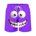 thumbnail image 1 of Chiccall Mens Swim Trunks Quickly Dry Plus Size Funny Face Print Drawstring Elastic Waist Loose Straight Leg Loose Breathable Beach Vacation Swimwear Shorts, 1 of 3
