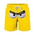 thumbnail image 1 of Chiccall Mens Swim Trunks Quickly Dry Plus Size Funny Face Print Drawstring Elastic Waist Loose Straight Leg Loose Breathable Beach Vacation Swimwear Shorts, 1 of 4