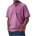 thumbnail image 1 of Chiccall Mens T Shirts Vintage Casual Quarter Button Shirts Short Sleeve Lapel Tee with Pocket, 1 of 6