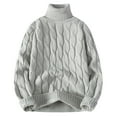 thumbnail image 1 of Chiccall Mens Turtleneck Sweater Winter Warm Knitted Textured Pullover, 1 of 4