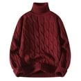 thumbnail image 1 of Chiccall Mens Turtleneck Sweater Winter Warm Knitted Textured Pullover, 1 of 4