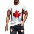thumbnail image 1 of Chiccall Mens USA Independence Day Patriotic Day American Flag Crew Neck Short Sleeves Casual Loose Summer Plus Size Blouse T Shirts Tops, 1 of 5
