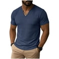 thumbnail image 1 of Chiccall Mens V Neck Tees Textured Short Sleeve Solid T Shirts Summer Casual Tops, 1 of 5