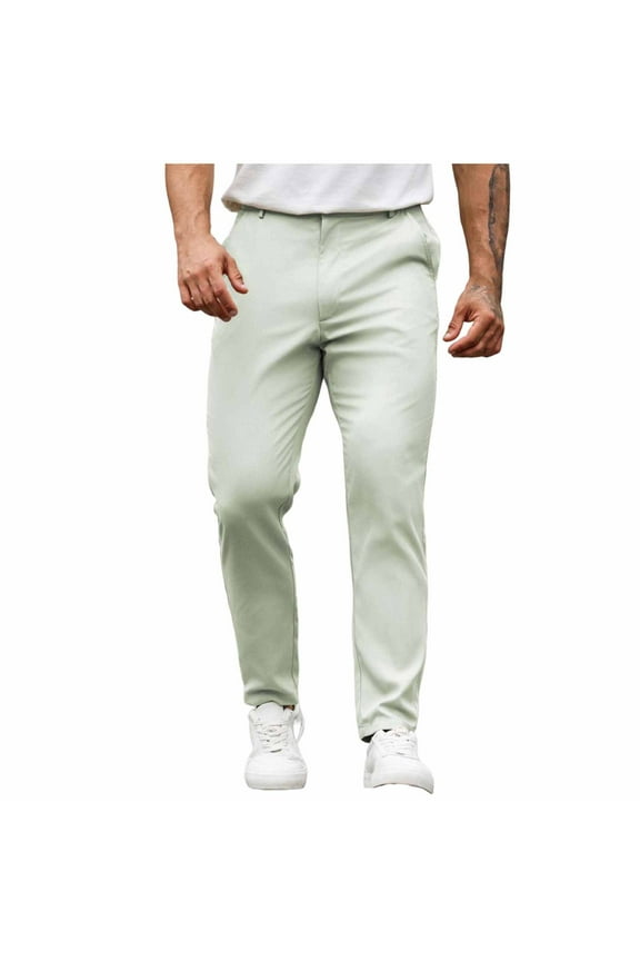 Mens Work Dress Pants Stretch Lightweight Business Casual Pant Comfy Flat Front Trousers with Pocket