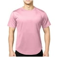 thumbnail image 1 of Chiccall Mens Workout Gym T-Shirts Fashion Casual Solid Crew Neck Short Sleeve Summer Tops, 1 of 5