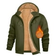 thumbnail image 1 of Chiccall Mens Zip Up Hoodie Fleece Lined Hoodie Jacket Hooded Sweatshirts Outdoor Thermal Coats with Zipper Pockets, 1 of 7