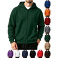 thumbnail image 1 of Chiccall Mens Zip-up Hoodies Long Sleeve Loose Fit Sweatshirts Casual Athletic Solid Jacket for Men, 1 of 6