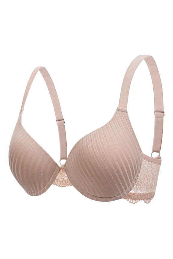 Middle Women's Everyday Bras V Plus Size Supported Longline Floral Lace Seamless Cup Mild Padding Wide Adjustable Straps Comfortable All Day Support Bras for Women