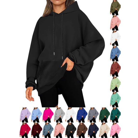 Chiccall Oversized Hoodies for Women Plus Size Drawstring Hooded Sweatshirt Loose Fit Casual Pocket Pullover Tops