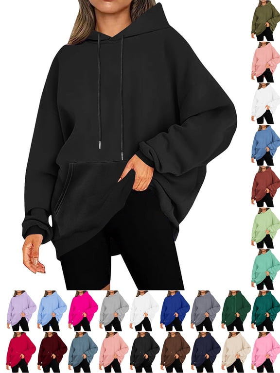 Oversized Hoodies for Women Plus Size Drawstring Hooded Sweatshirt Loose Fit Casual Pocket Pullover Tops