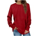 thumbnail image 1 of Chiccall Pleated Front Sweatshirts for Women Vintage Oversized Fleece Sweatshirts Pullover Loose Casual Crew Neck Tunic Tops 2025 Fall Clothes, 1 of 5