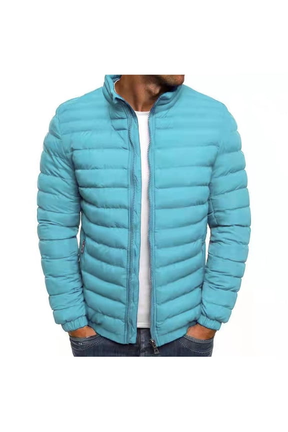 Chiccall Puffer Jackets Men Solid Lightweight Packable Jacket Insulated Plus Size Winter Coat with Zipper Pockets,on Clearance