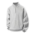 thumbnail image 1 of Chiccall Quarter Zip Sweaters for Men Heavy Thick Knitted Cotton Mock Neck Long Sleeve Pullover Tops Winter Soft Warm Sweaters, 1 of 5