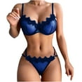 thumbnail image 1 of Chiccall Sexy Lingerie for Women,Plus Size Exotic Floral Lace Lingerie Set,Two Piece Sexy Bra and Panty Sets Christmas Valentine Holiday Gifts, 1 of 4