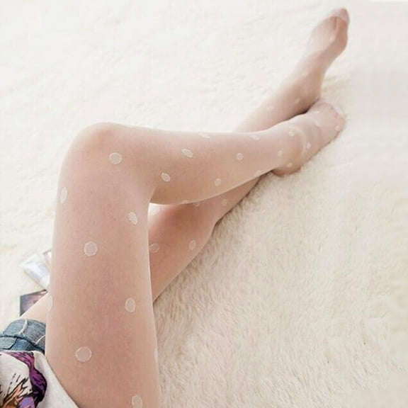 Clearance Under $5.00,Chiccall Sexy Sheertex Tights for Women, Polka Dot Black White Tights Patterned Tights - Sheer Nylon Pantyhose Stockings with Designs,on Clearance