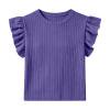 thumbnail image 1 of Chiccall Summer Girls Tank Tops Ribbed Solid Color Casual Comfy Sleeveless T Shirts Round Neck Ruffle Sleeve Thick Strap Undershirts Fashion Shirts for Kids, 1 of 6