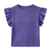 Chiccall Summer Girls Tank Tops Ribbed Solid Color Casual Comfy Sleeveless T Shirts Round Neck Ruffle Sleeve Thick Strap Undershirts Fashion Shirts for Kids